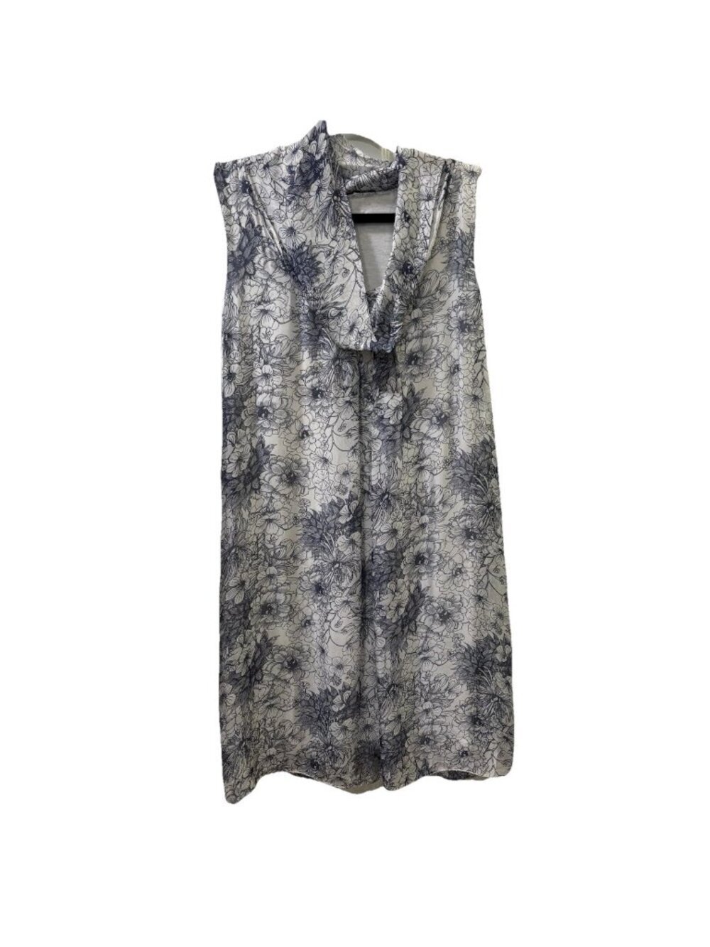 Elena Baldi Cowl Neck Floral Silk Short Dress Lined Made In Italy Size M
